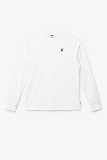 Fila Unisex Flynn Long Sleeve Tee 100 Blanche Fila France KPH-528649